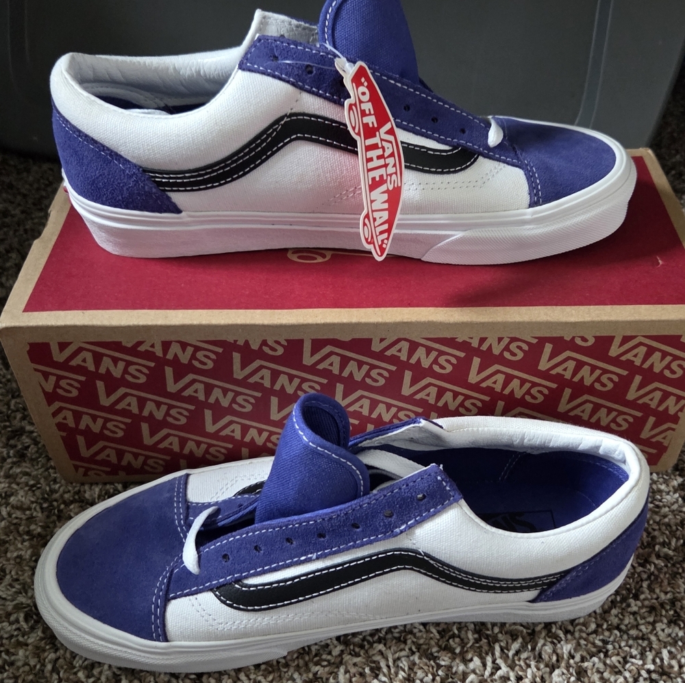 Vans Blue and White Shoes
